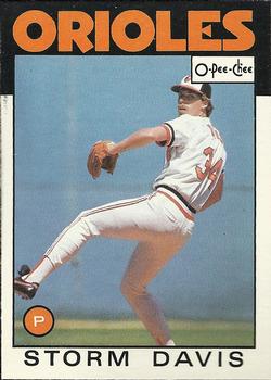 1986 O-Pee-Chee Baseball Cards 179     Storm Davis